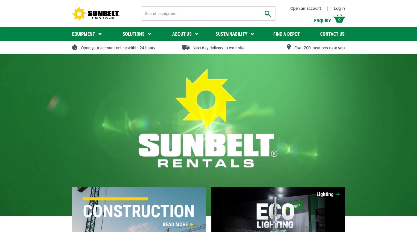 Sunbelt Rentals website